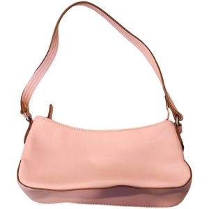 Y2k no brand pink faux leather triangle mini bag